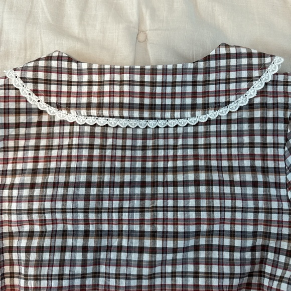 Anthropologie Maeve Plaid Blouse with Puff Sleeves - Picture 6 of 6